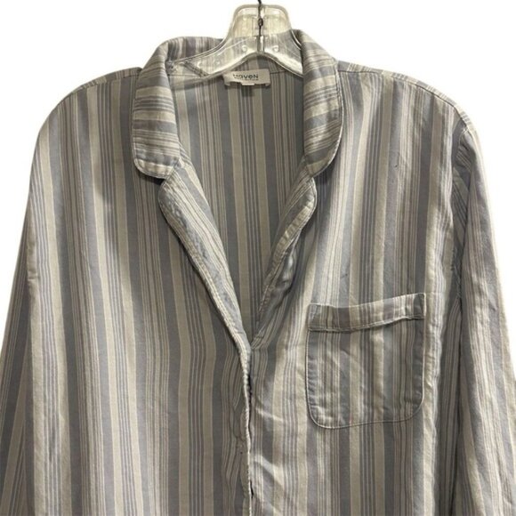 Haven Well Within Women's Striped Pajama Set XL Blue White Organic Cotton - Picture 4 of 14